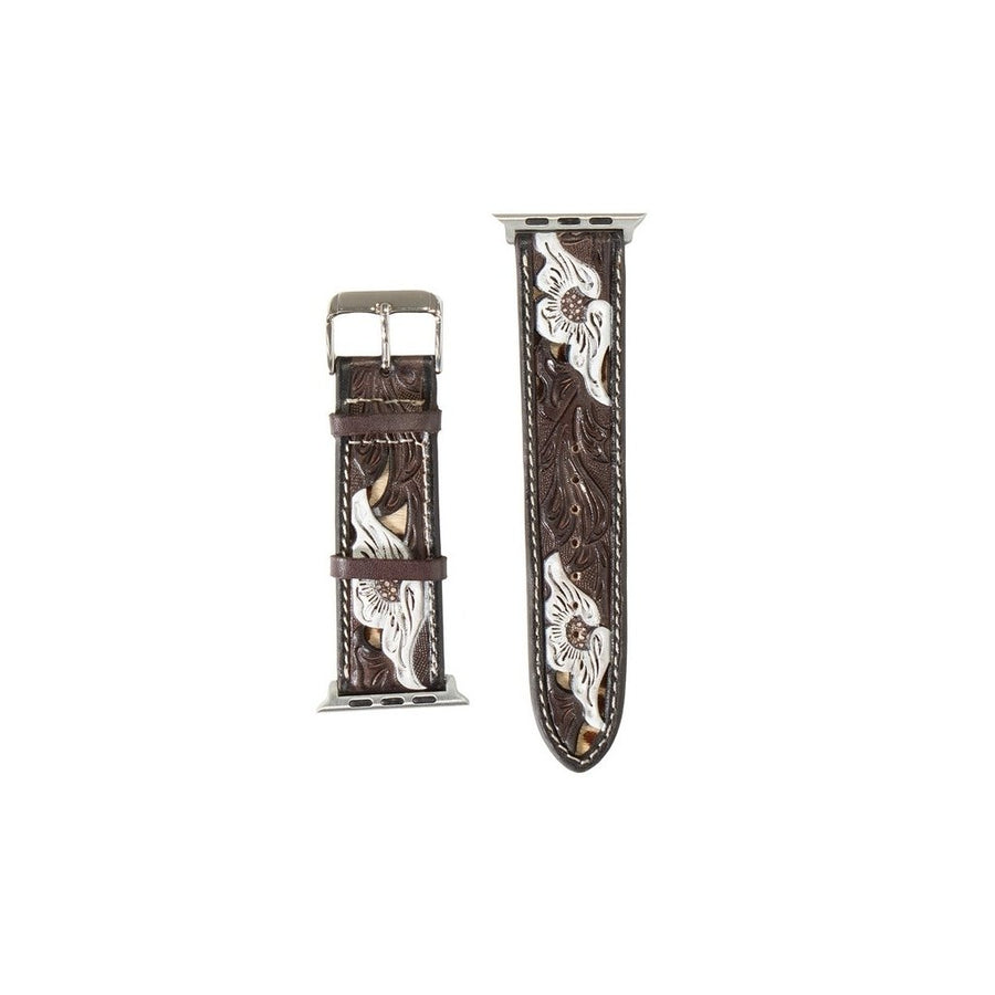 Nocona Western Watch Band Womens Floral Overlay Calf Hair N3101602 Image 1