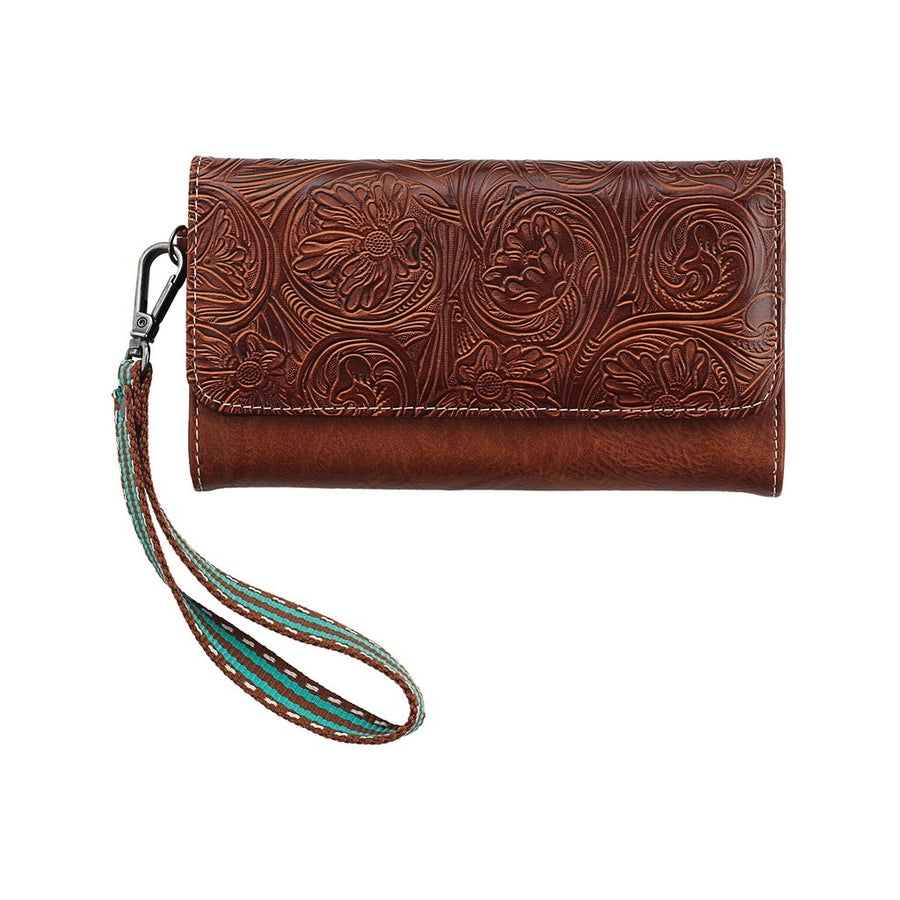 Nocona Western Wallet Womens Amelia Floral Wristlet Brown N770014502 Image 1