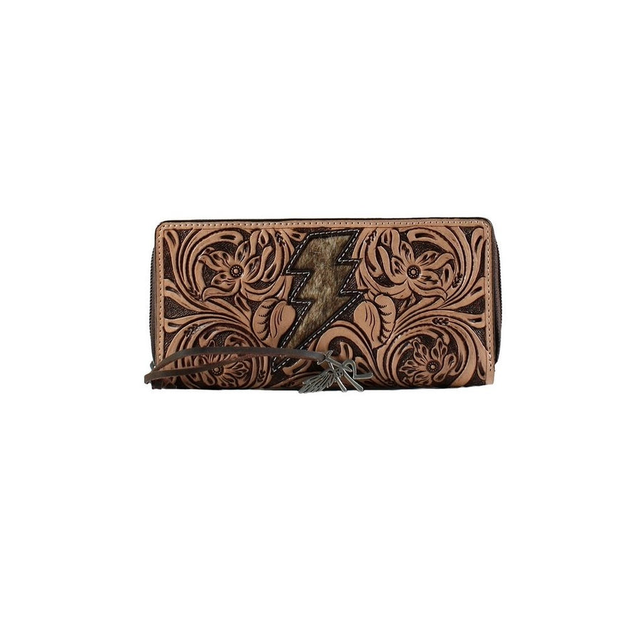 Angel Ranch Western Wallet Womens Morgan Calf Hair Tan D330005208 Image 1