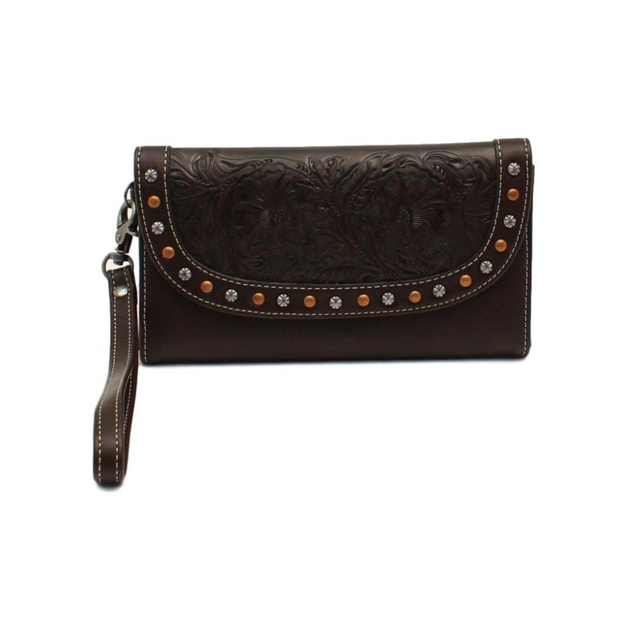 Blazin Roxx Western Wallet Womens Blaire Clutch Brown N770005002 Image 1