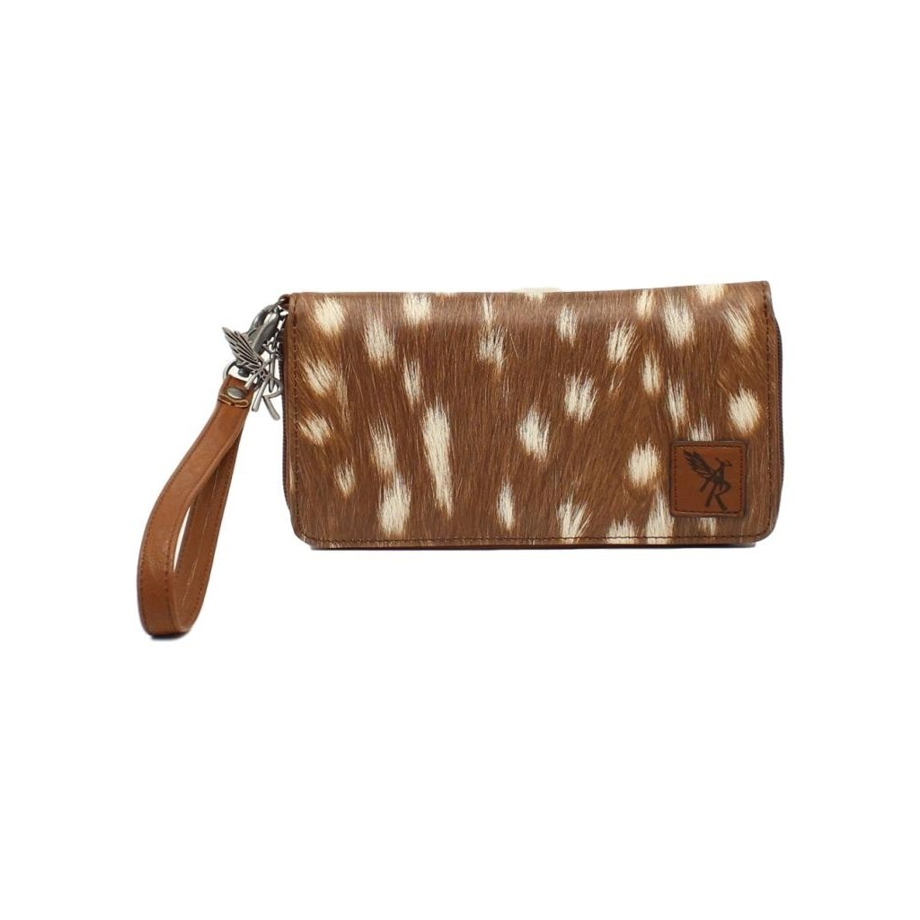 Angel Ranch Western Wallet Womens Deer Print Wristlet Brown D330000902 Image 1