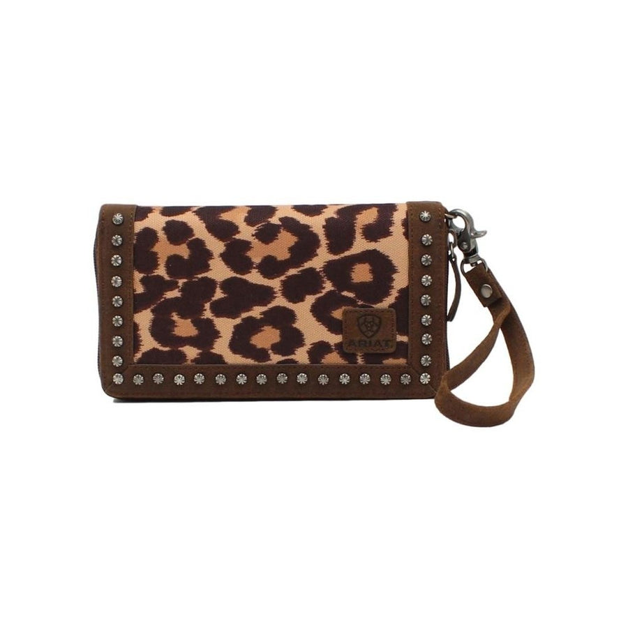 Ariat Western Wallet Womens Clutch Wristlet Leopard Print A770000102 Image 1