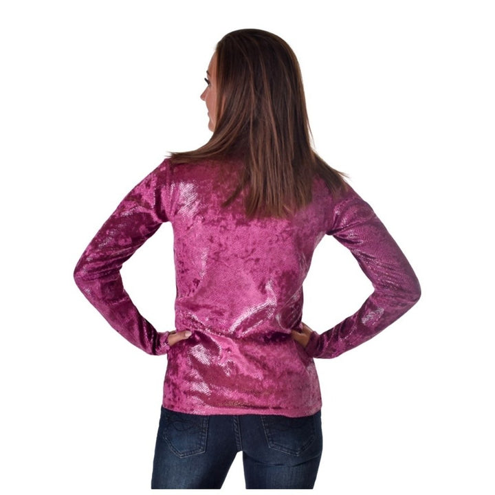 Cowgirl Tuff Western Sweatshirt Womens Snakeskin Jazzberry 100754 Image 2