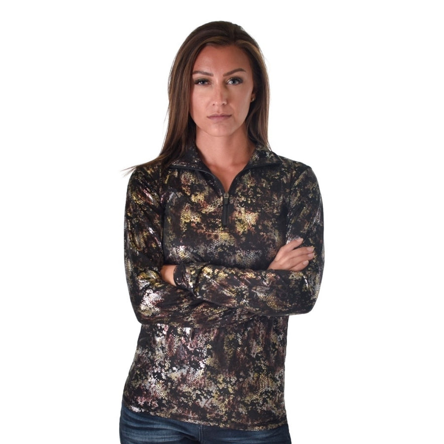 Cowgirl Tuff Western Sweatshirt Womens Metallic Multi-Color 100752 Image 1