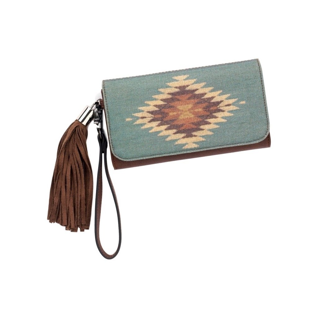 Blazin Roxx Western Wallet Zapotec Aztec Nailheads Brown N7531502 Image 1