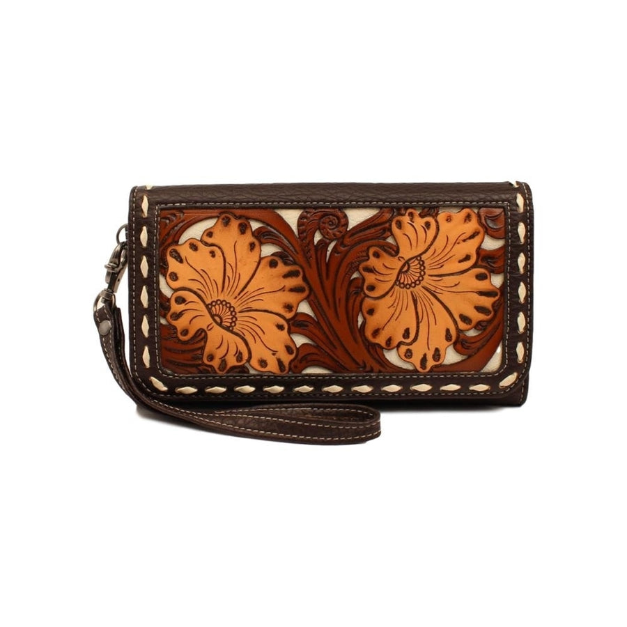 Blazin Roxx Western Wallet Aaliyah Clutch Magnetic Brown N770003002 Image 1