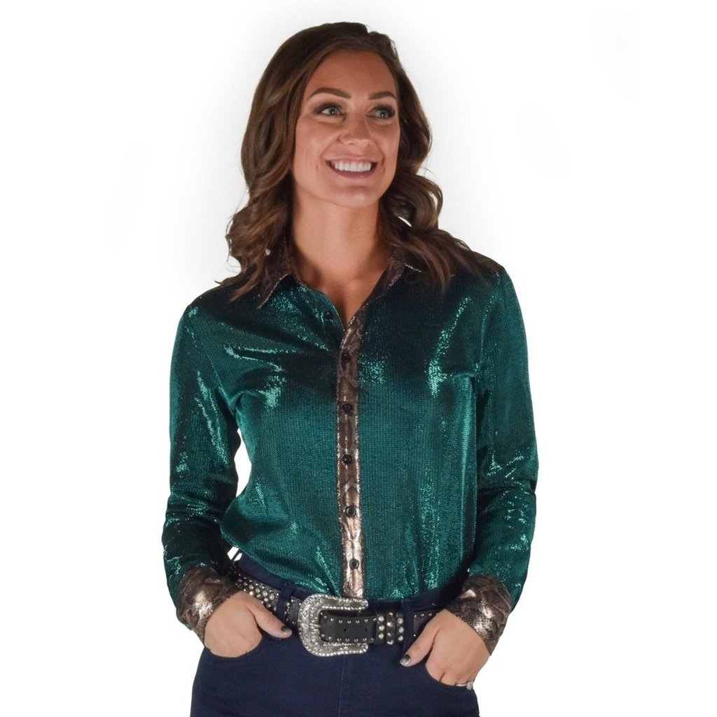 Cowgirl Tuff Western Shirt Womens L/S Shimmer Specialty 100828 Image 1