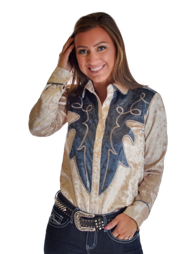 Cowgirl Tuff Western Shirt Womens L/S Button Multi-Color 100745 Image 1