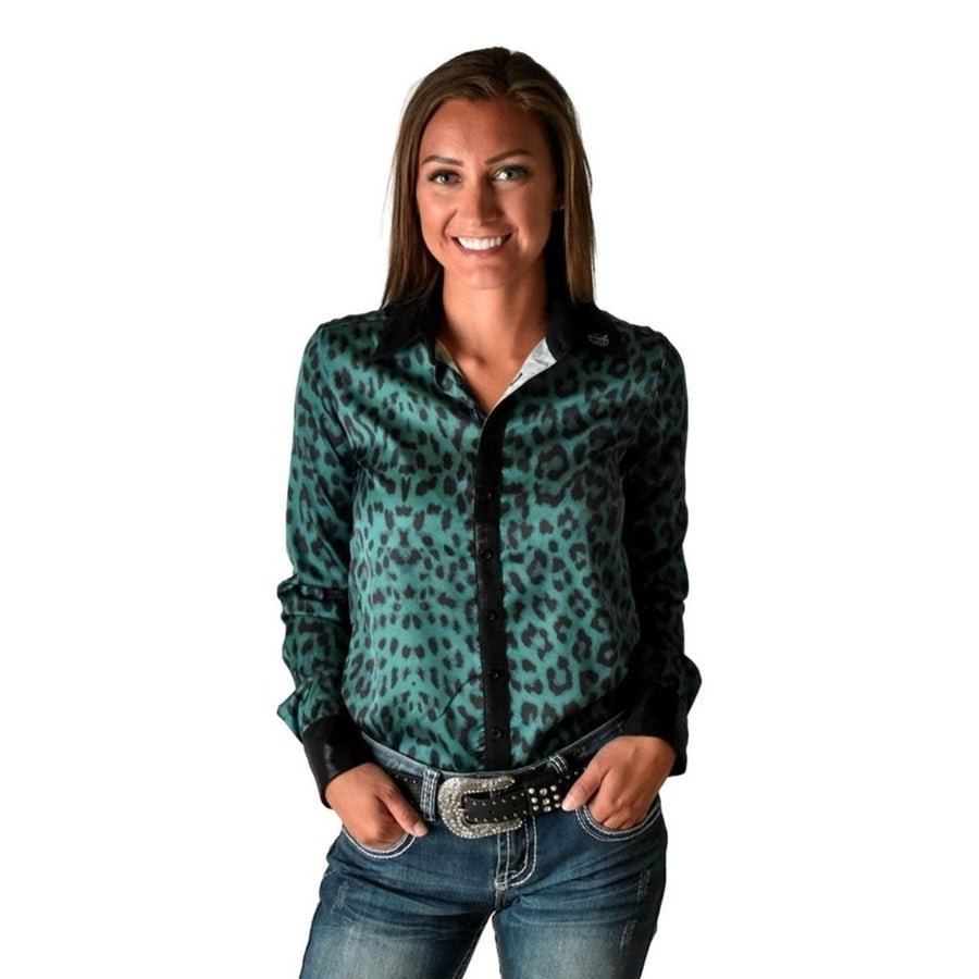 Cowgirl Tuff Western Shirt Womens L/S Leopard Specialty 100684 Image 1