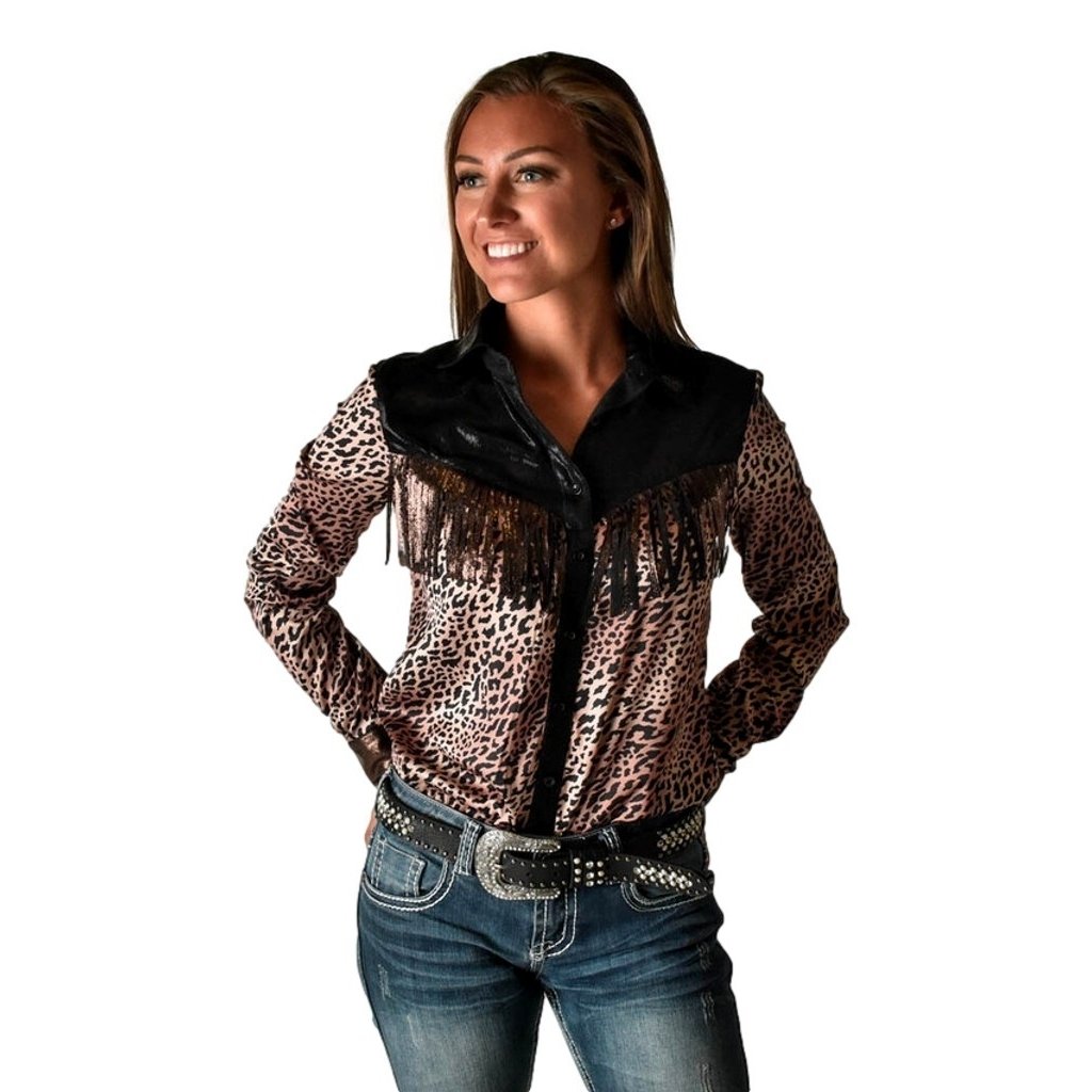 Cowgirl Tuff Western Shirt Womens L/S Button Fringe Specialty 100681 Image 1