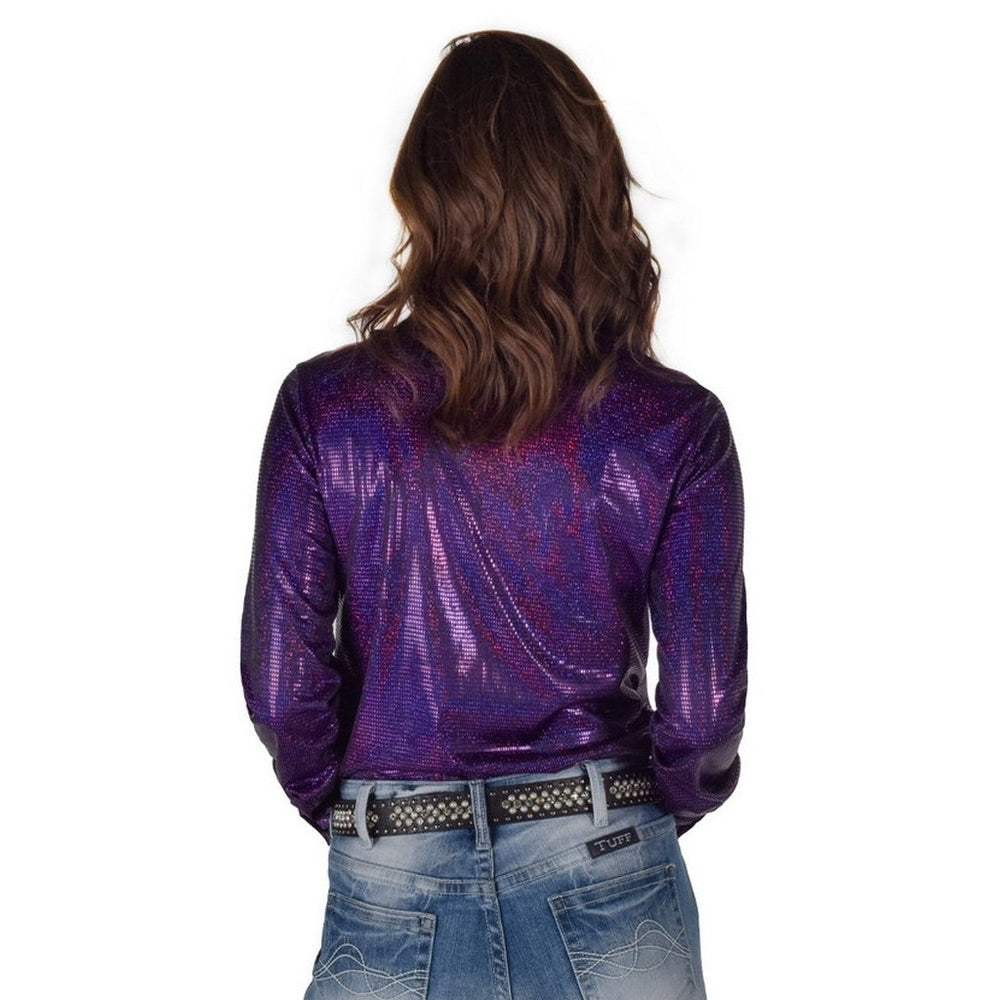 Cowgirl Tuff Western Shirt Womens Long Sleeve Foil Purple 100768 Image 2