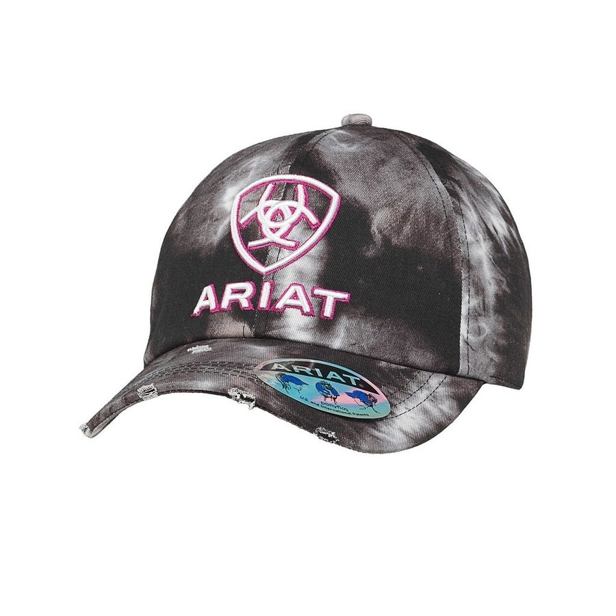 Ariat Western Hat Womens Baseball Cap Tie Dye Ponyflo Black A300088701 Image 1