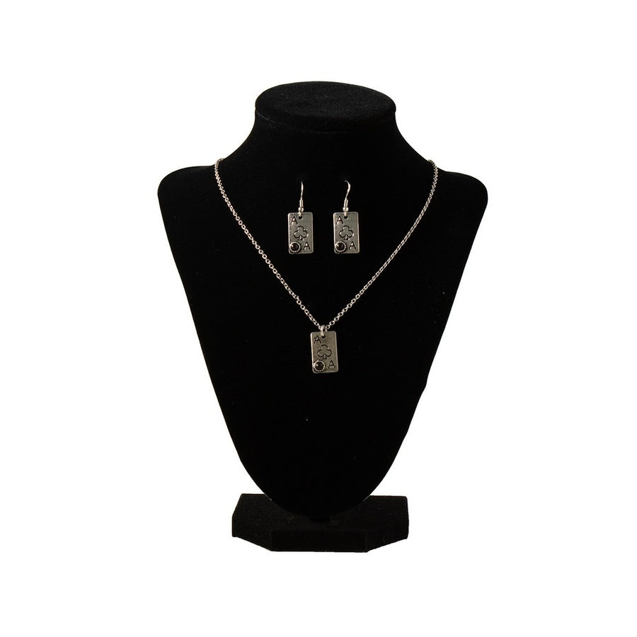 Silver Strike Western Jewelry Set Womens Ace of Clubs Hook D450023401 Image 1