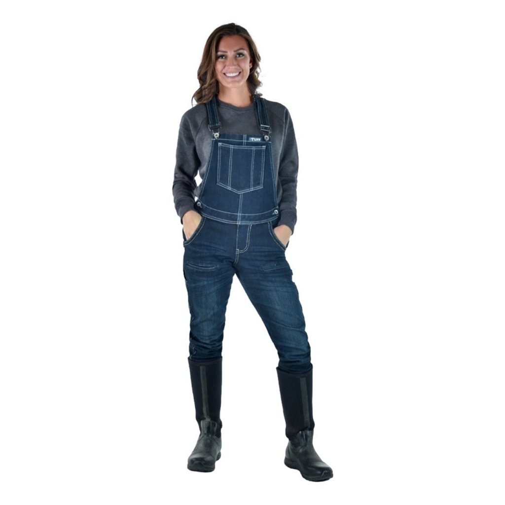 Cowgirl Tuff Western Overalls Womens Tuck Bib Dark Wash JTWBOG Image 1