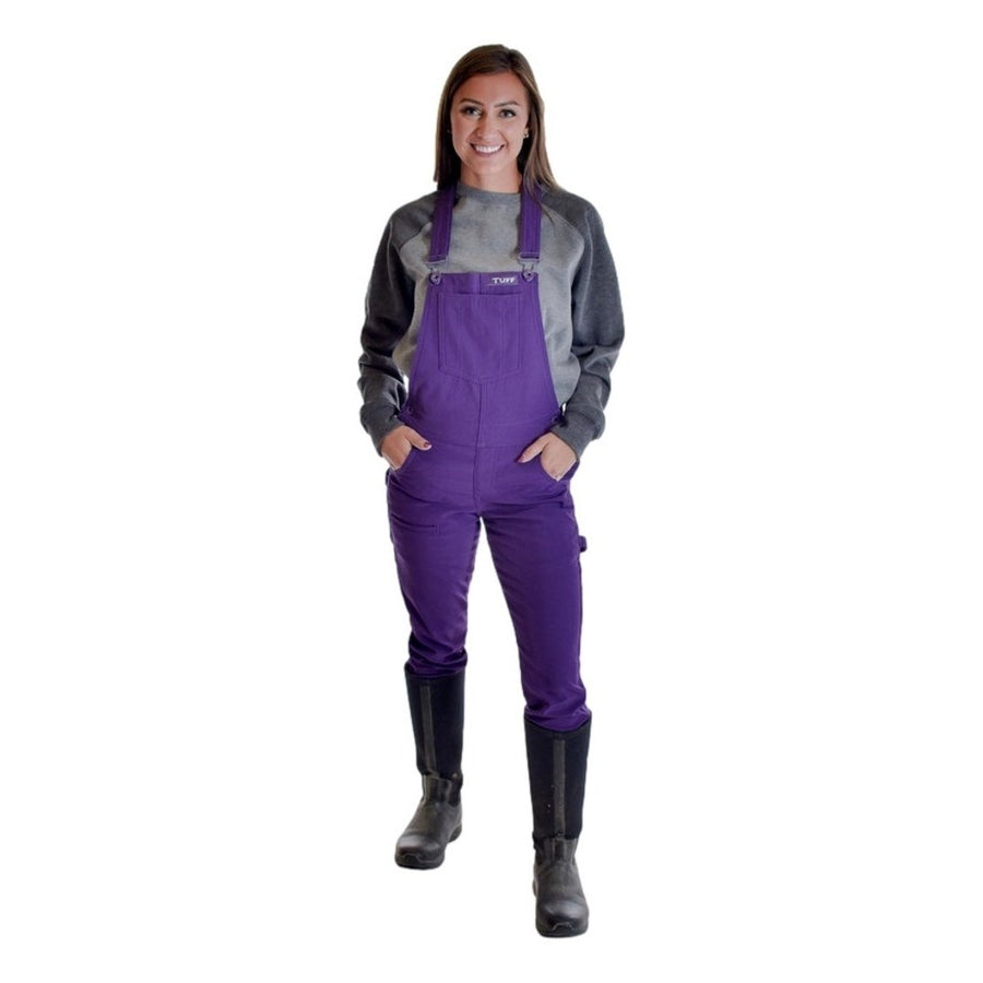 Cowgirl Tuff Western Overalls Womens Tuck Button Purple WHBIBP Image 1