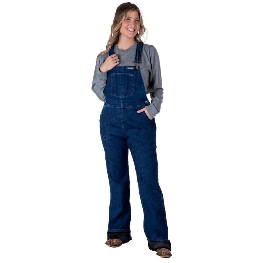 Cowgirl Tuff Western Overall Women Bib Fleece Lined Winter Dark JTWBI2 Image 1