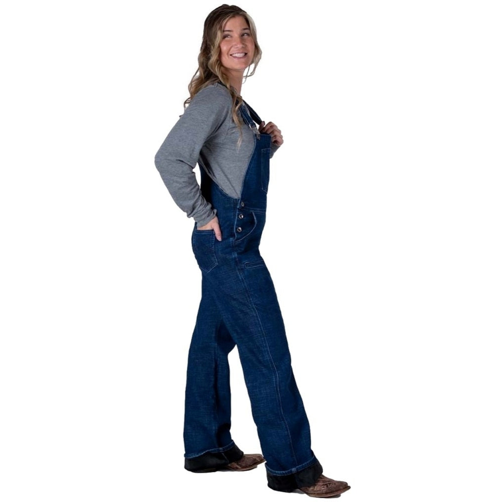 Cowgirl Tuff Western Overall Women Bib Fleece Lined Winter Dark JTWBI2 Image 2