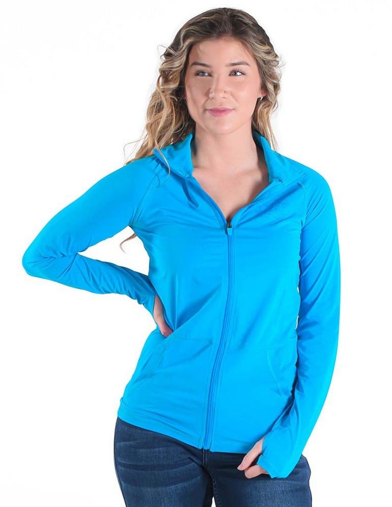 Cowgirl Tuff Western Jacket Womens Breathe Full Zip Aqua 100488 Image 1