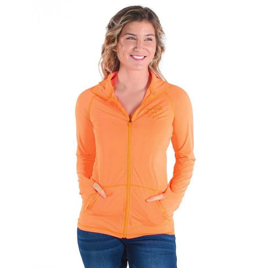 Cowgirl Tuff Western Jacket Womens Breathe Zip Tangerine 100491 Image 1