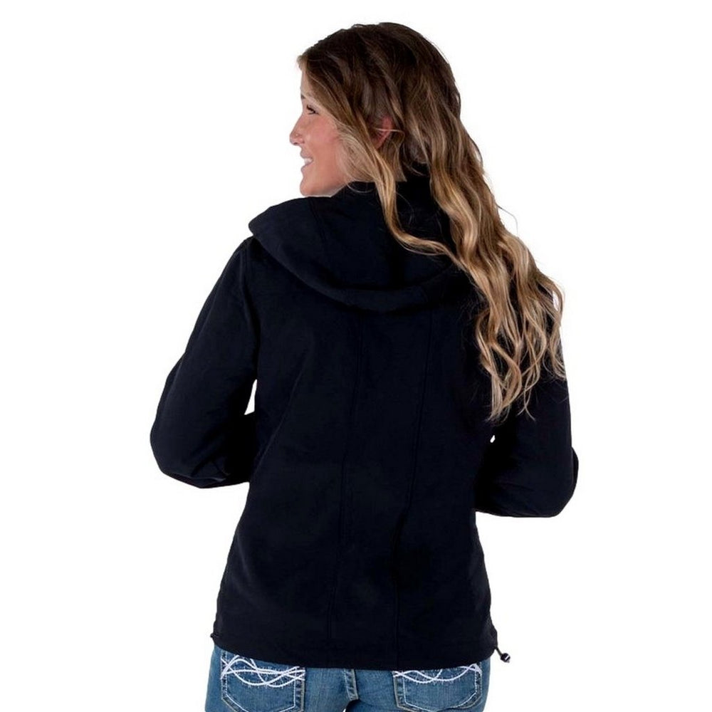 Cowgirl Tuff Western Jacket Womens Stretch Hood Zip Black H00731 Image 2