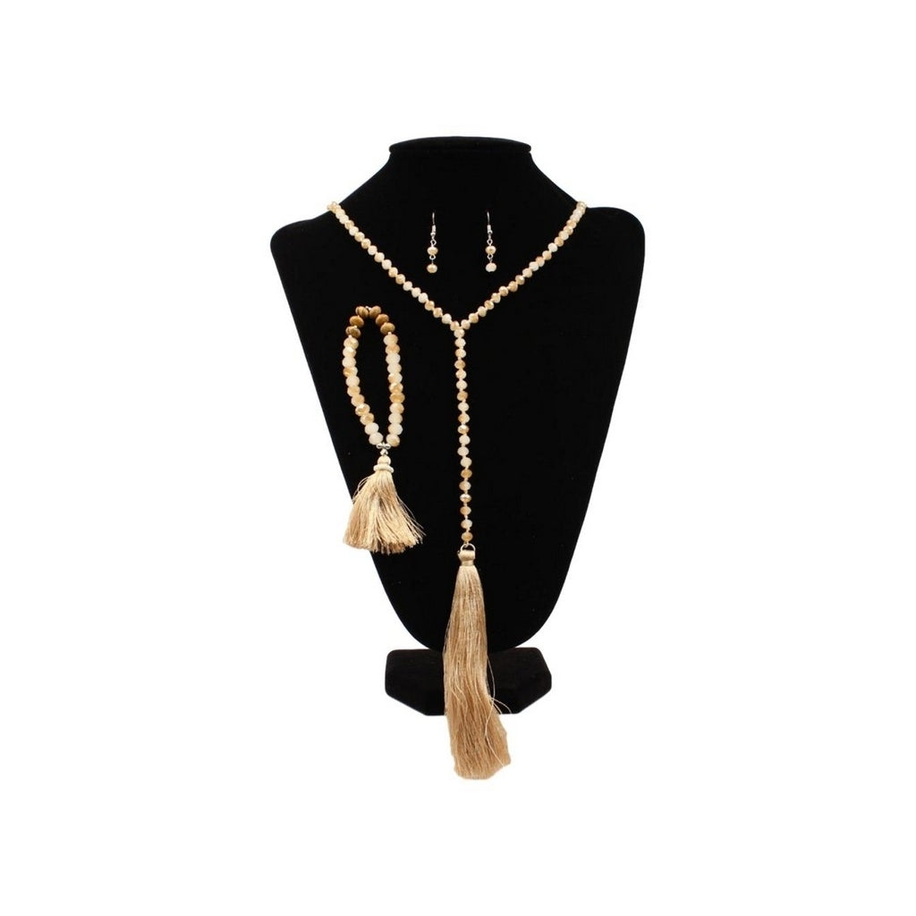 Blazin Roxx Western Jewelry Set Womens Bead Tassel French Hook 30938 Image 1