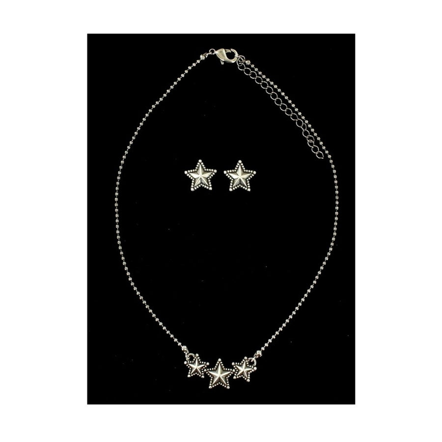 Blazin Roxx Western Jewelry Set Womens Necklace Earrings Stars 29914 Image 1