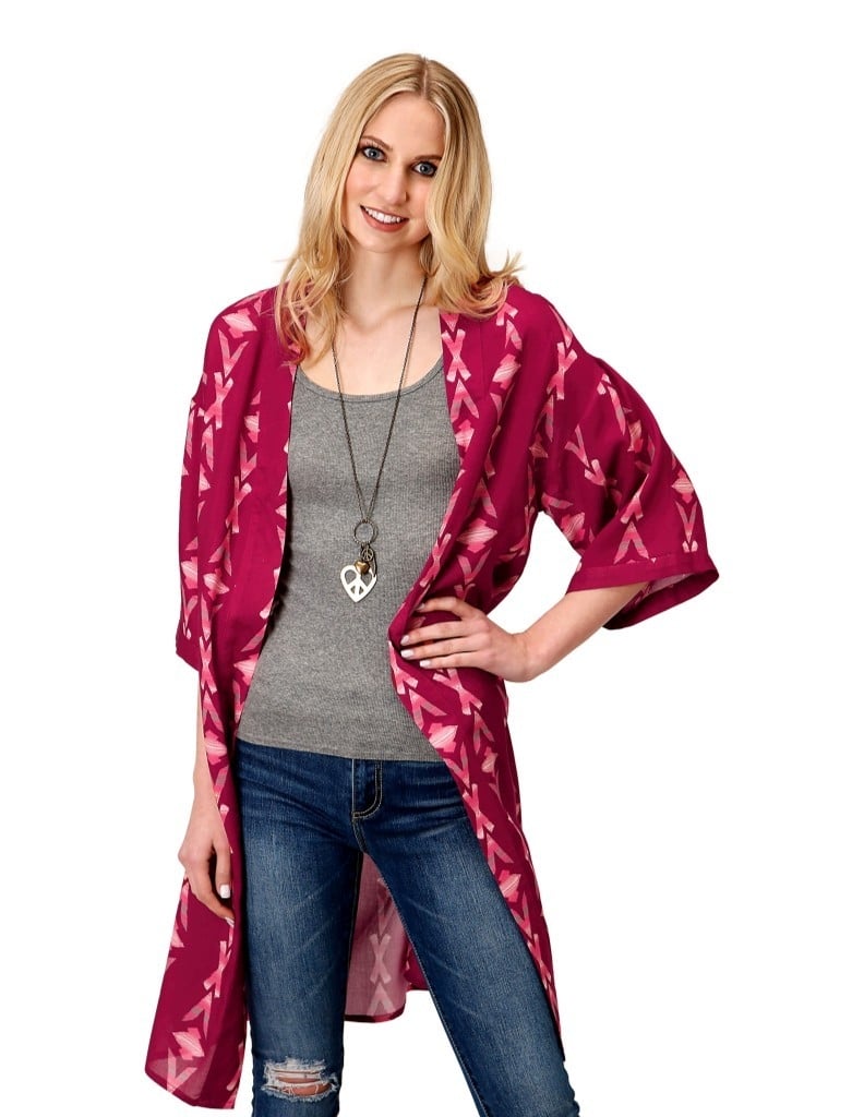 Roper Western Kimono Womens Aztec Print Purple 03-500-0590-6086 PU Image 1