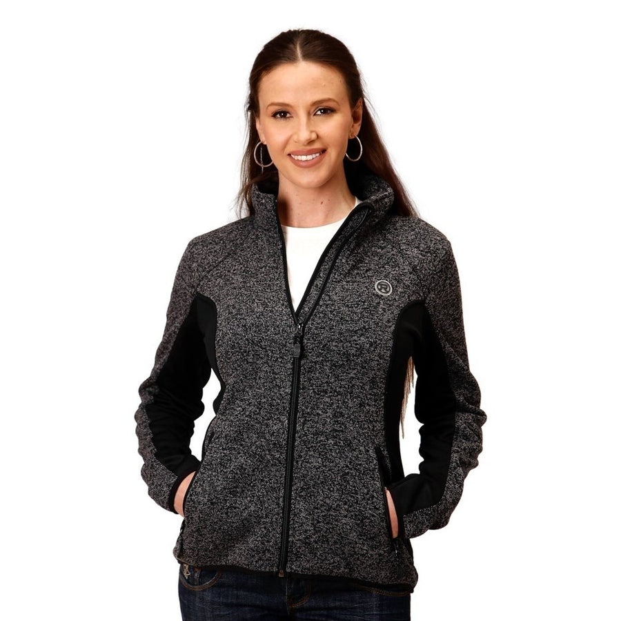 Roper Western Jacket Womens Fleece Zipper Gray 03-098-0794-6151 GY Image 1