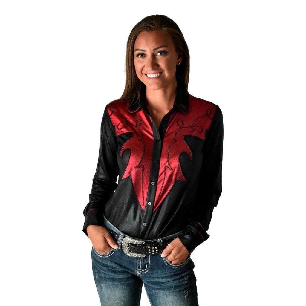 Cowgirl Tuff Western Shirt Womens Butter-Like L/S Black 100677 Image 1