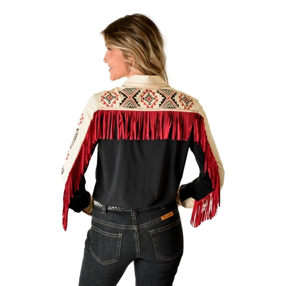 Cowgirl Tuff Western Shirt Womens L/S Print Fringe Specialty 100629 Image 2