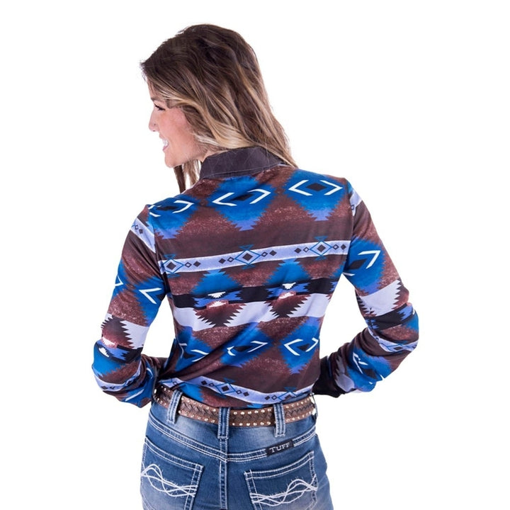 Cowgirl Tuff Western Shirt Womens L/S Button Stretch Aztec 100628 Image 2