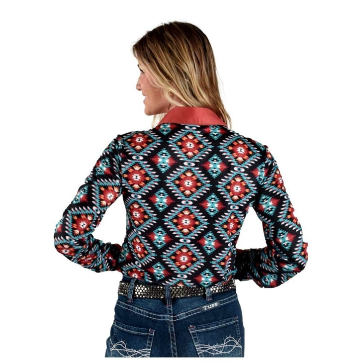 Cowgirl Tuff Western Shirt Womens Aztec Button L/S Specialty F00510 Image 2