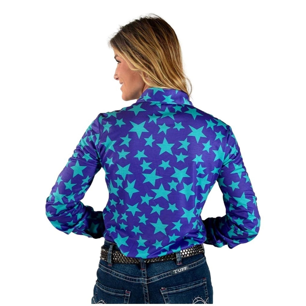 Cowgirl Tuff Western Shirt Womens Stars Button L/S Specialty F00511 Image 2