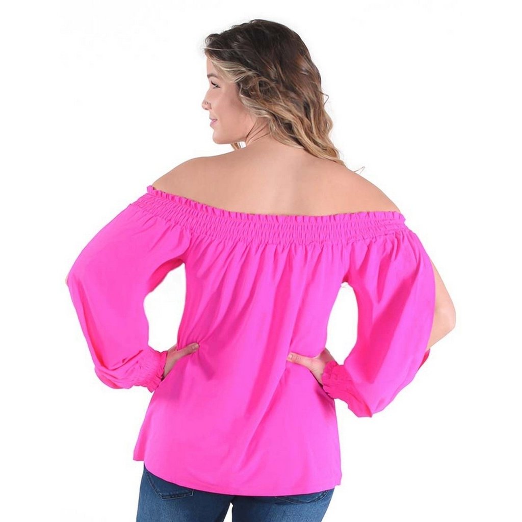 Cowgirl Tuff Western Shirt Womens Breathe L/S Blouse Hot Pink 100529 Image 2