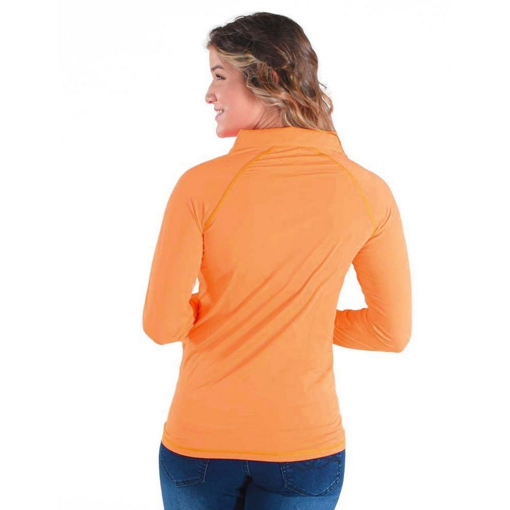 Cowgirl Tuff Western Shirt Womens Breathe L/S Tee Tangerine 100475 Image 2