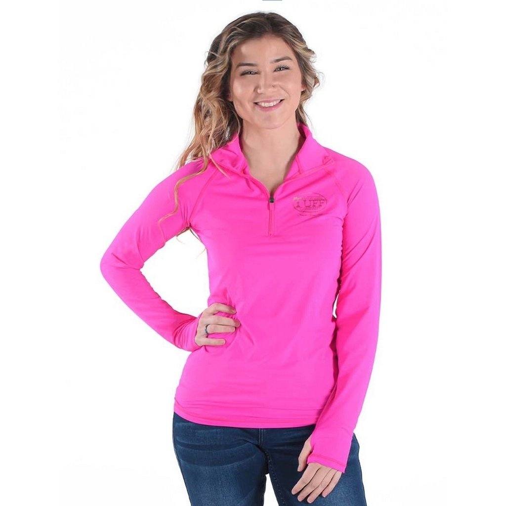 Cowgirl Tuff Western Shirt Womens Breathe L/S Tee Hot Pink 100473 Image 1