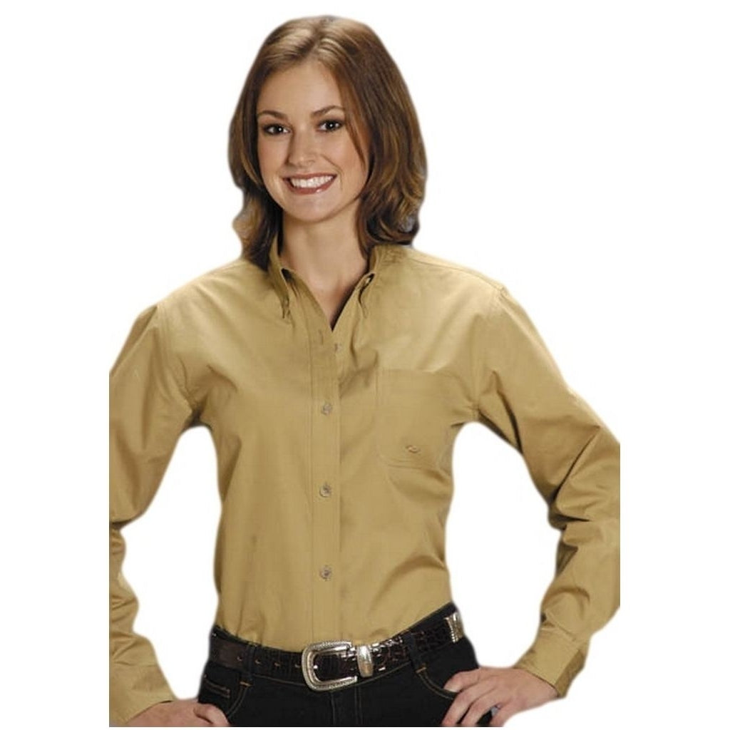 Roper Western Shirt Womens L/S Amarillo Khaki 03-050-0366-0034 KH Image 1