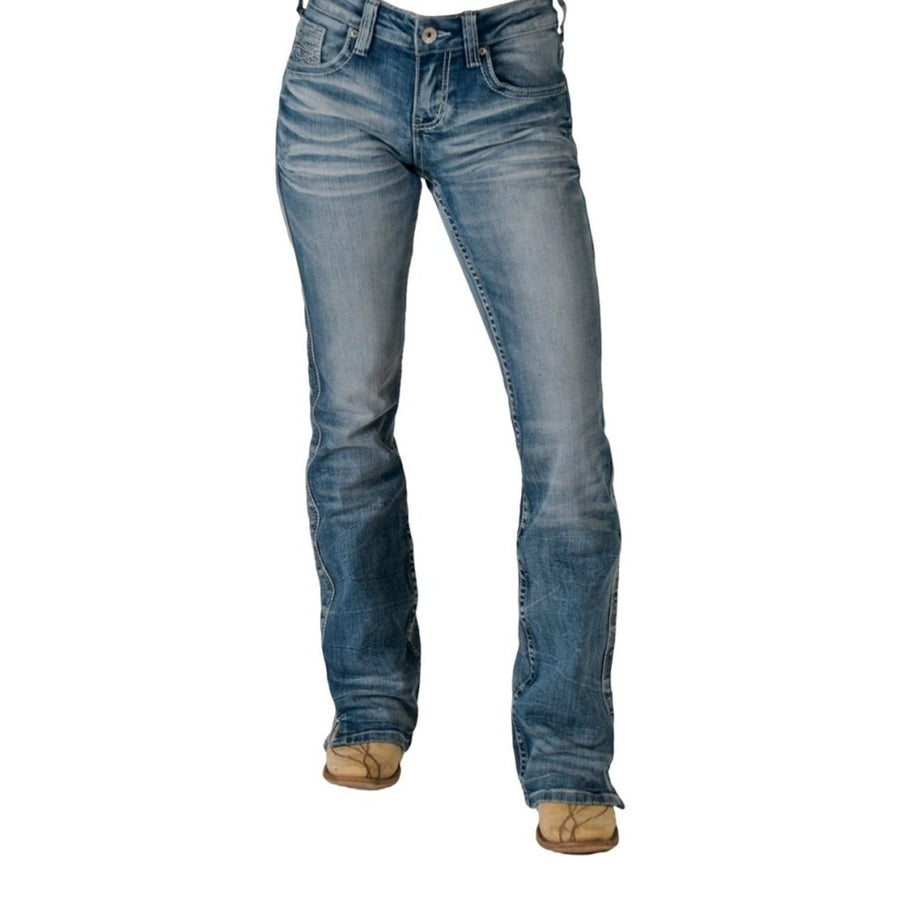 Cowgirl Tuff Western Jeans Womens Dynamite Bootcut Medium Wash JDYNOM Image 1