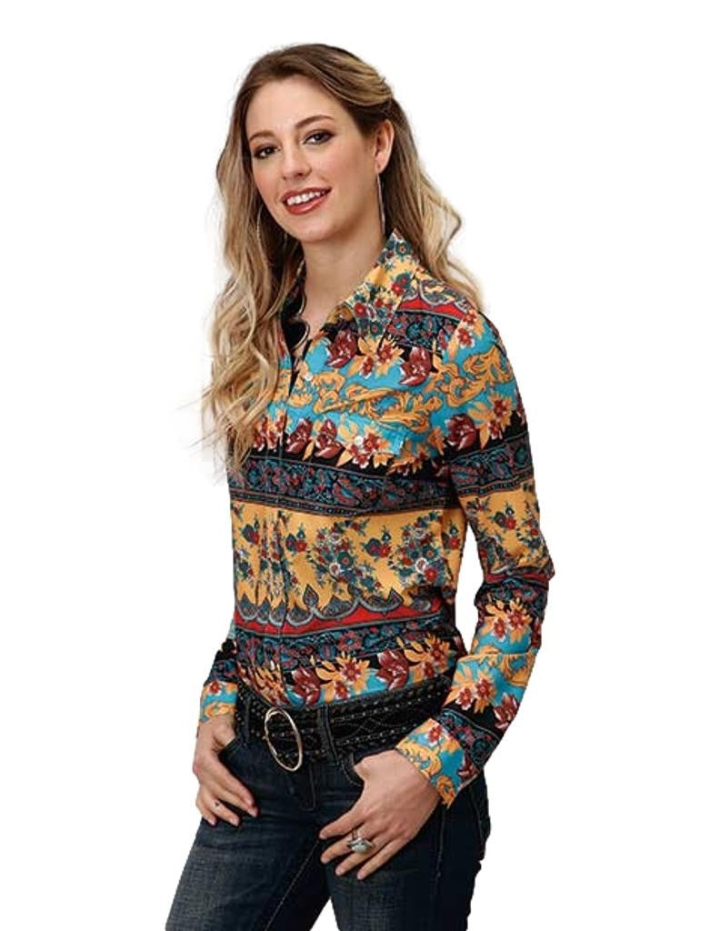 Roper Western Shirt Womens L/S Floral Multi 03-050-0590-1004 MU Image 1