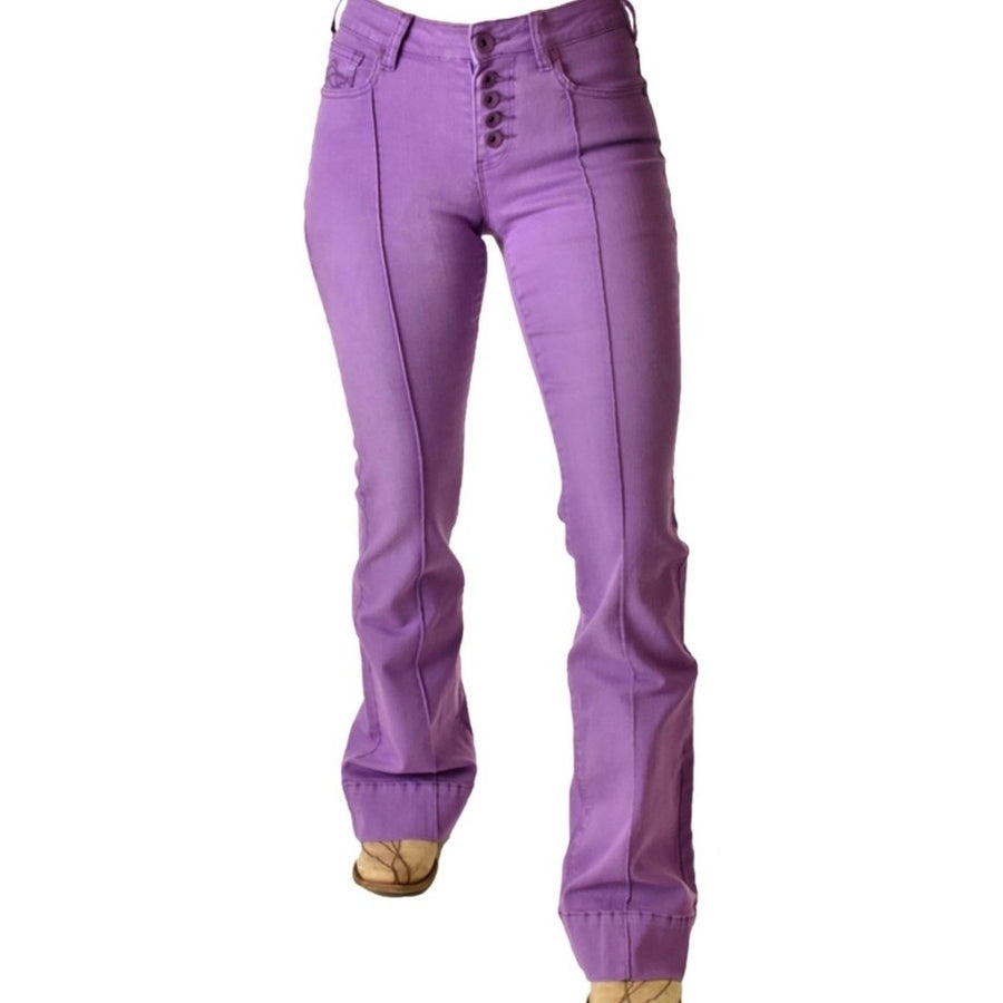 Cowgirl Tuff Western Jeans Womens Flare Grape Escape Purple JGRAPE Image 1