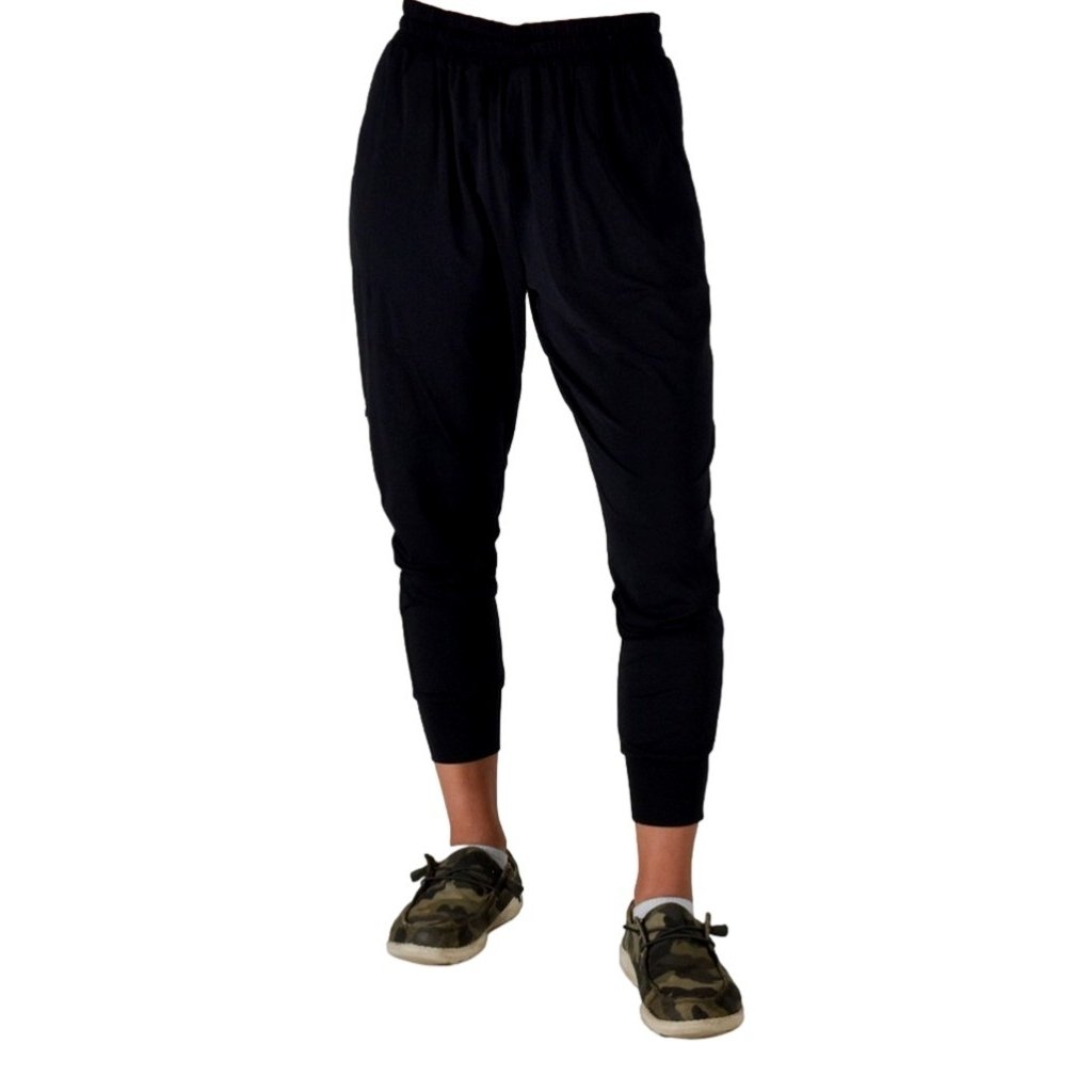 Cowgirl Tuff Western Pants Womens Flowy Stretch Jogger Black 100817 Image 1