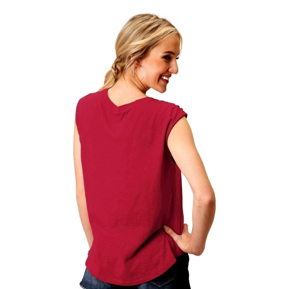 Roper Western Shirt Womens Sleeveless Red 03-037-0513-3016 RE Image 2