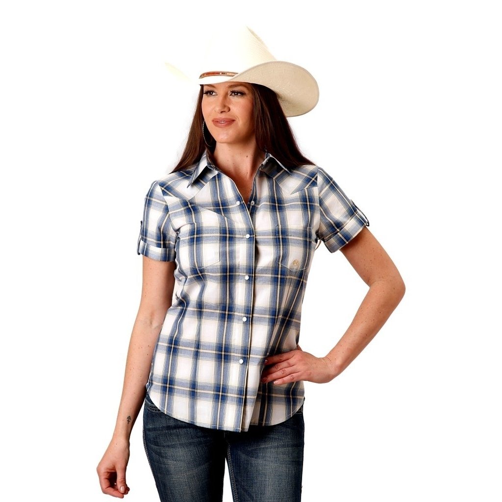 Roper Western Shirt Womens S/S Clear Skies Blue 03-051-0278-2089 BU Image 1