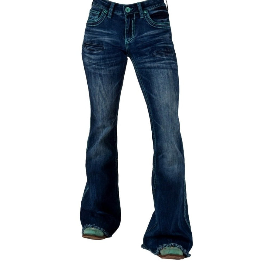 Cowgirl Tuff Western Jeans Womens Hurricane Trouser Med Wash TURHUR Image 1