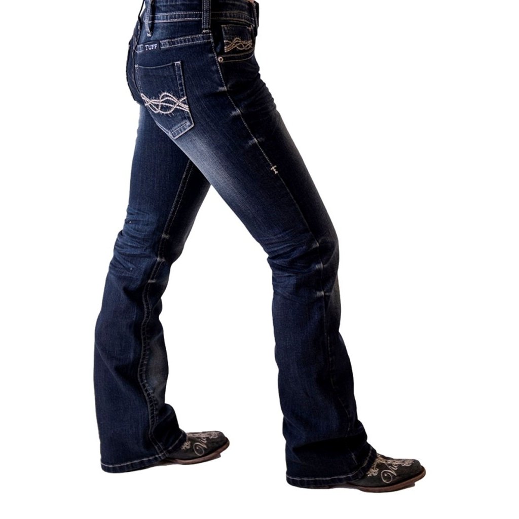 Cowgirl Tuff Western Jeans Womens Extreme Bootcut Dark Wash JEXTRM Image 3