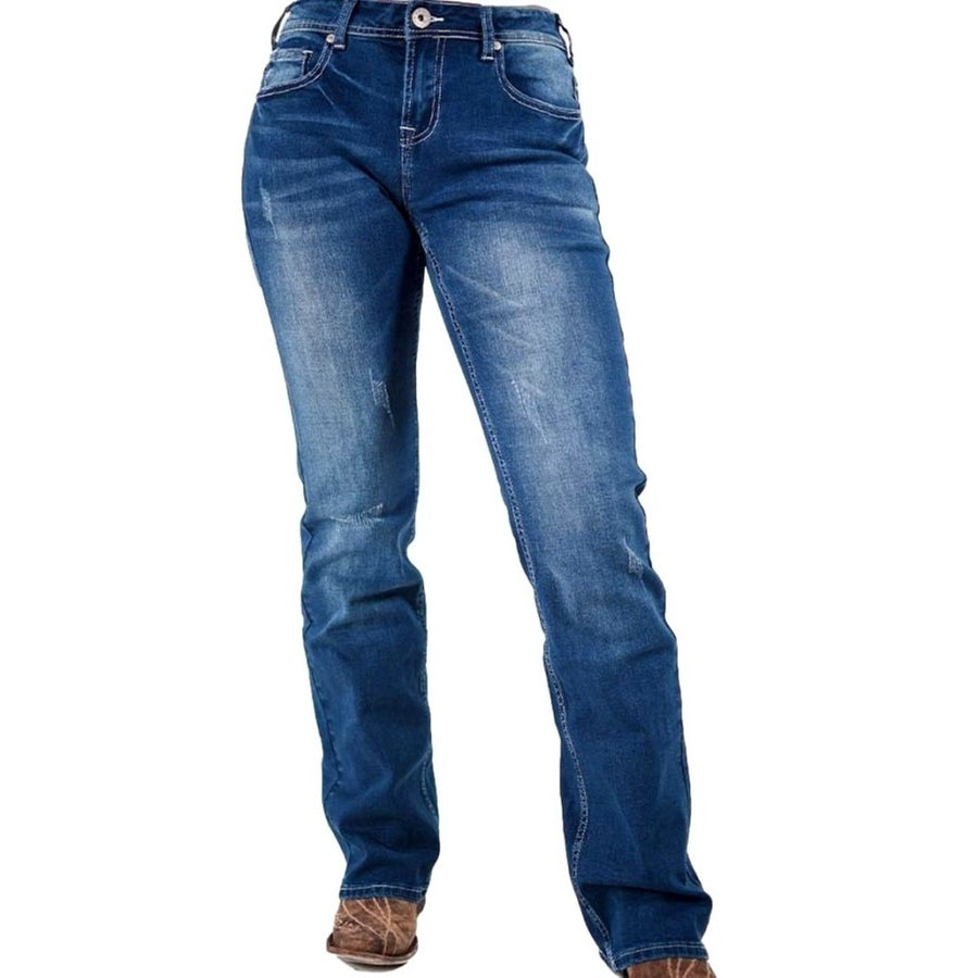 Cowgirl Tuff Western Jeans Womens Right On II Bootcut Med JRITII Image 1