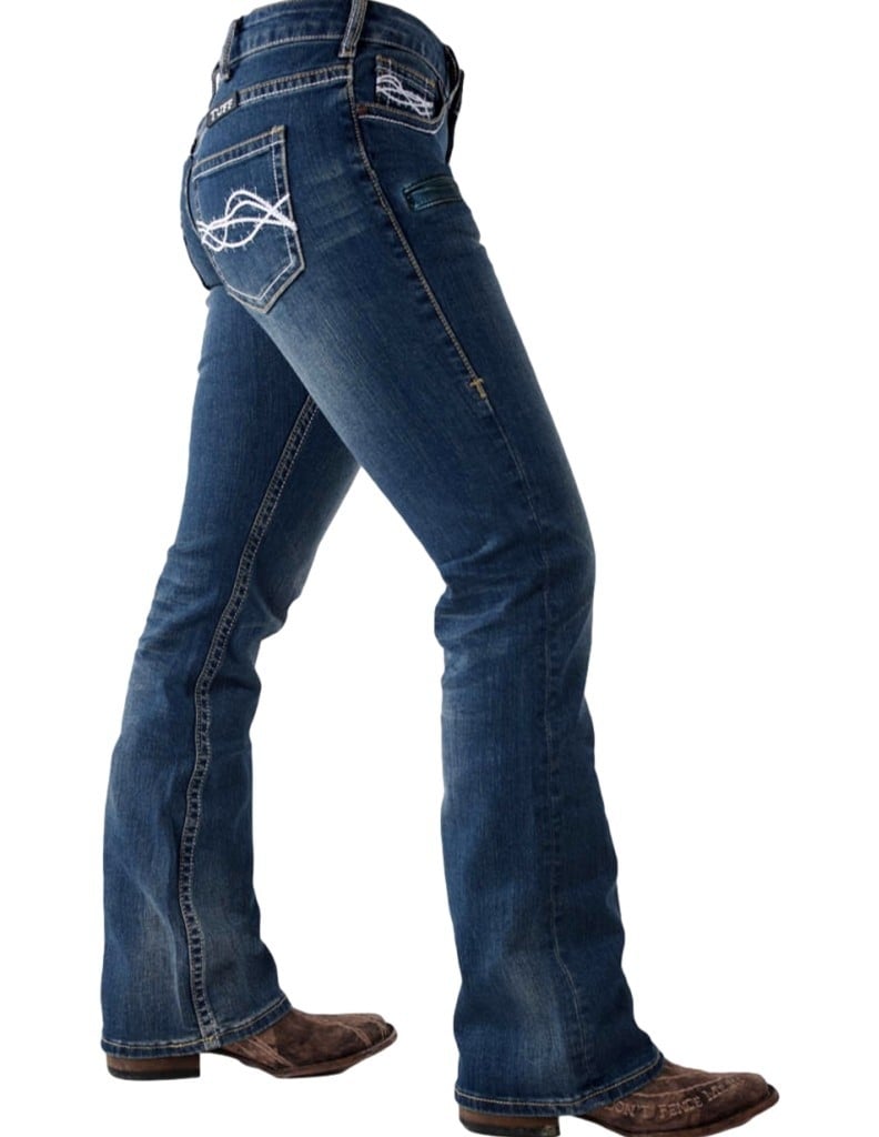 Cowgirl Tuff Western Jeans Womens DFMI Bootcut Medium Wash JDFMIN Image 1