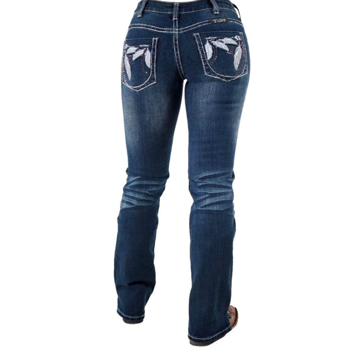 Cowgirl Tuff Western Jeans Womens Fly II Bootcut Medium Wash JFLYII Image 4