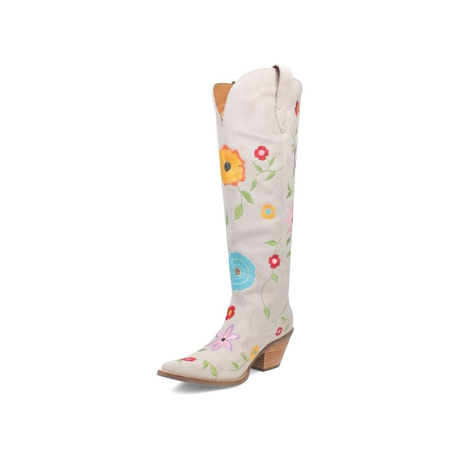 Dingo Western Boots Womens Flower Power Embroidery Suede Leather DI277 Image 1