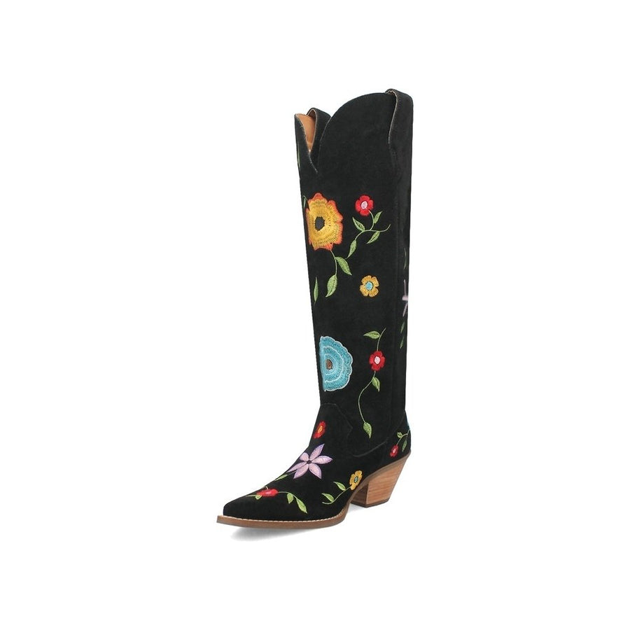 Dingo Western Boots Womens Flower Power Embroidery Suede Leather DI277 Image 1